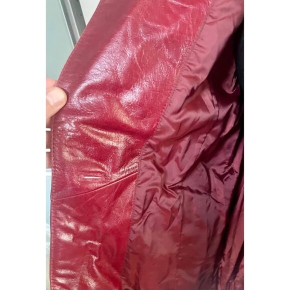 Vintage Leather Jacket, Size S/M, Genuine Leather Blazer - Picture 9 of 10